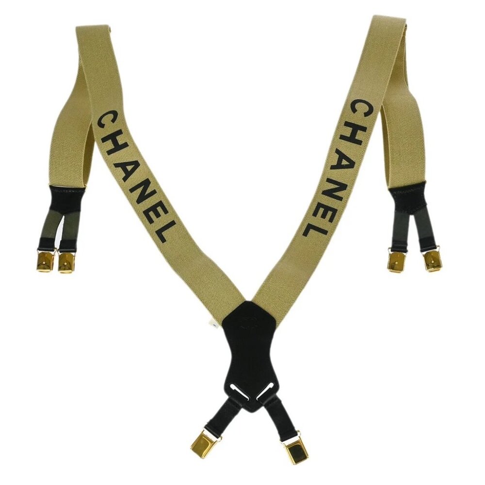 Chanel Suspenders Beige Small Good 15 194492